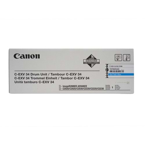 Canon C-EXV 34 Mavi Drum Unit, iR ADVANCE C2020, 2025, 2030, 3787B003BA