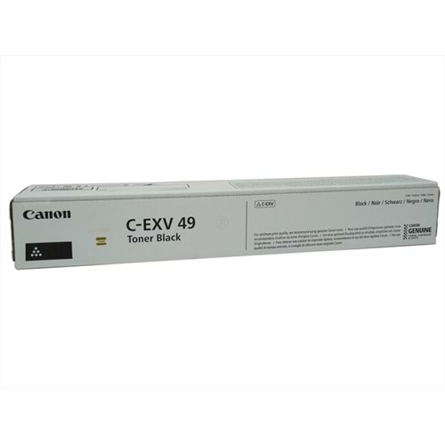 Canon C-EXV 49 Siyah Toner, (Çipsiz), IR C3320, 3325, 3330i, 8524B002AA, Orjinal