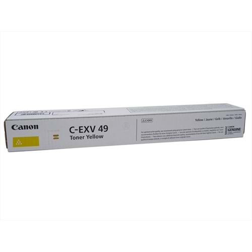 Canon C-EXV 49 Sarı Toner, (Çipsiz), IR C3320, 3325, 3330i, 8527B002AA, Orjinal