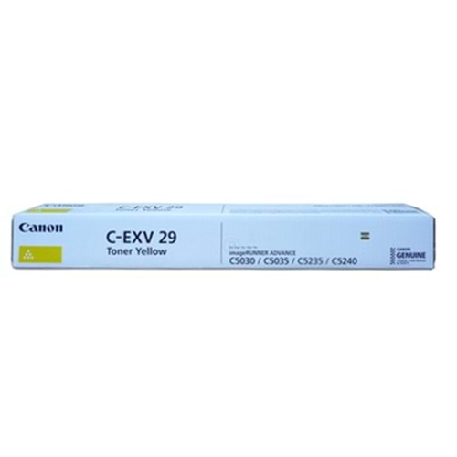 Canon C-EXV 29 Sarı Toner, C 5030, 5035, 5235, 5240, 2802B002AB, Orjinal