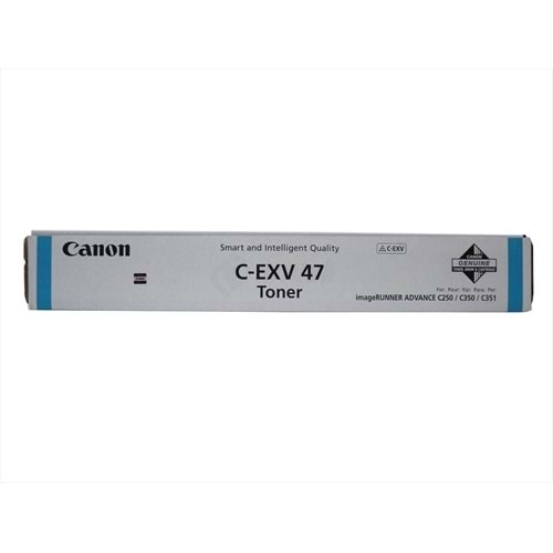 Canon C-EXV 47 Mavi Toner, IR Adv. C 250, 255, 350, 8517B002AA, Orjinal