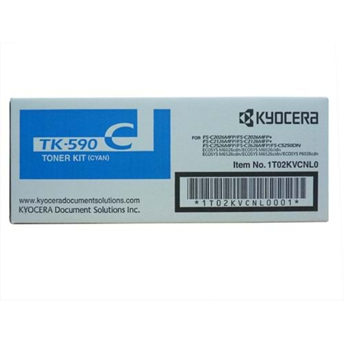 Kyocera Mita TK-590 Mavi Toner, FS C 2126 MFP, 100 gr, Orjinal