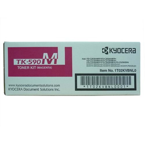 Kyocera Mita TK-590 Kırmızı Toner, FS C 2126 MFP, 100 gr, Orjinal